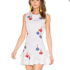 Tanya Taylor Lula Beaded Sequin Embroidered Dress Size 4 Multi Colored